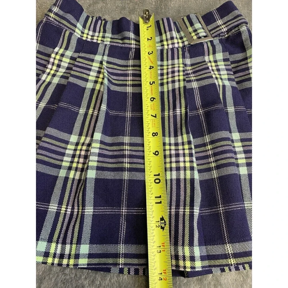 Justice Girls Faux Wrap Plaid Skirt Size L 12/14